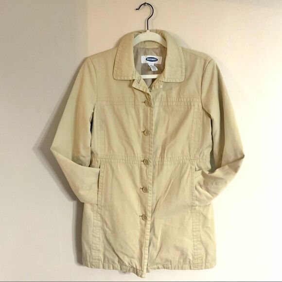 Old Navy || Khaki Cotton Shell Coat size S - Picture 9 of 9